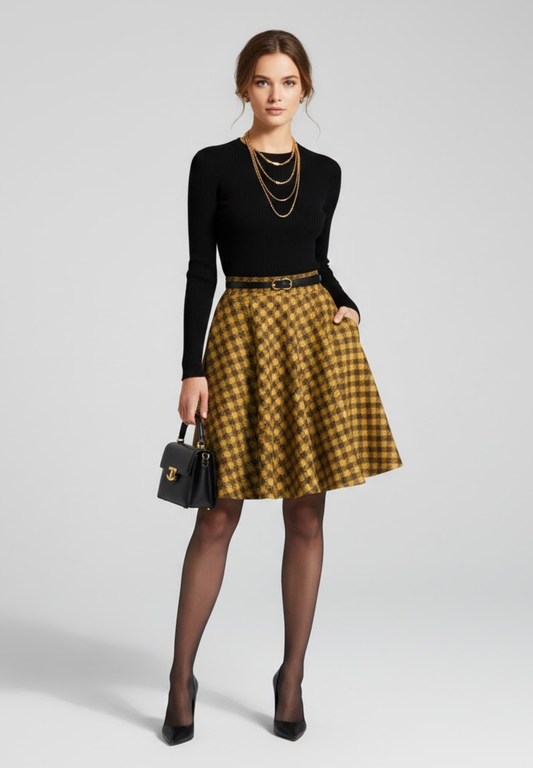 Jupe courte plissé à carreaux