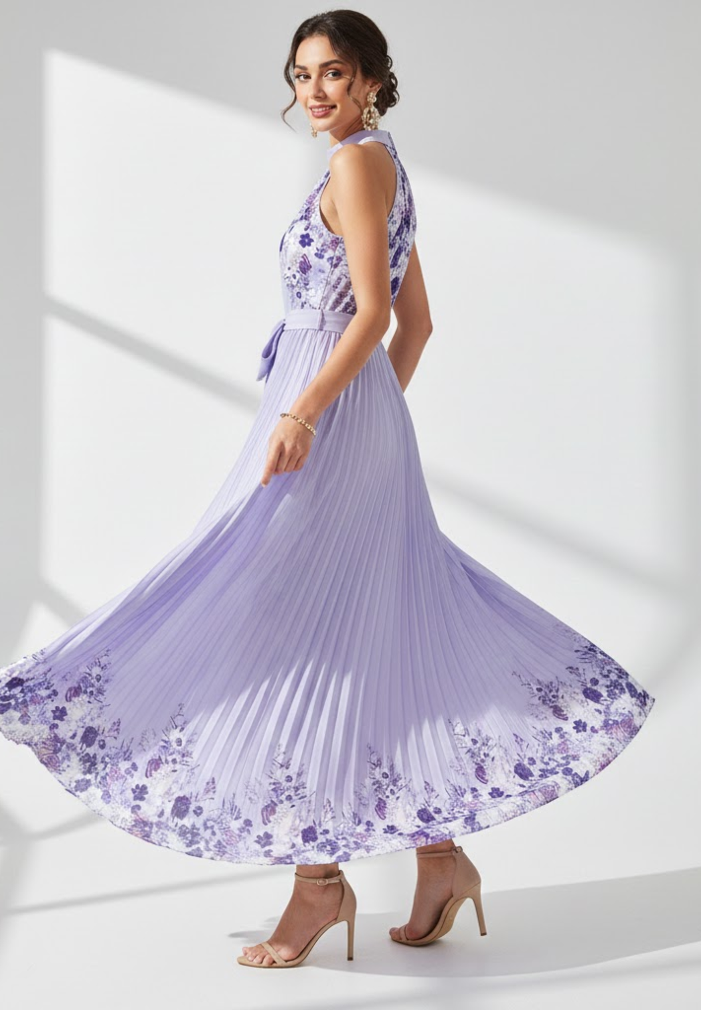 Robe de maternité plissée