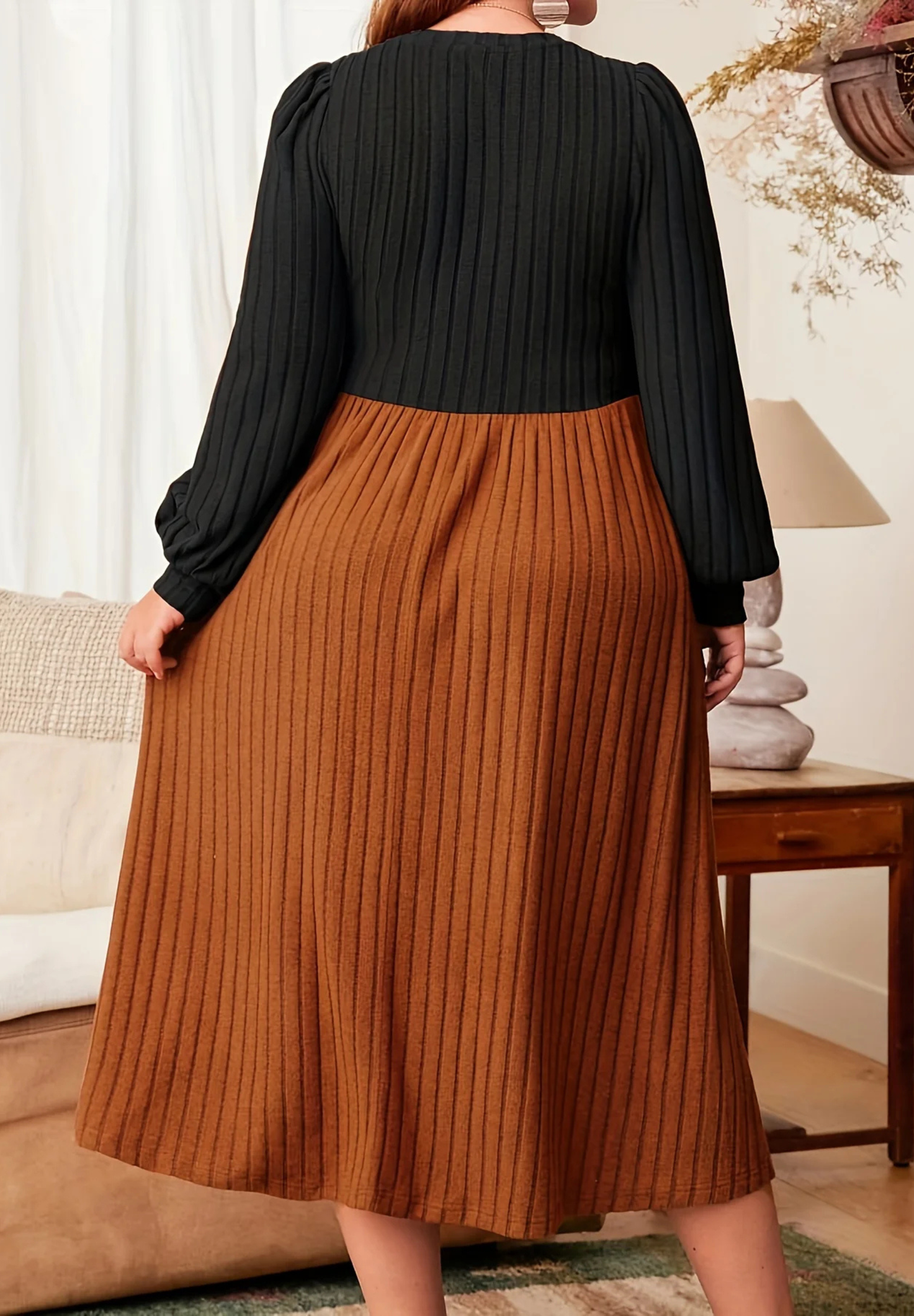 Robe plissée grande taille