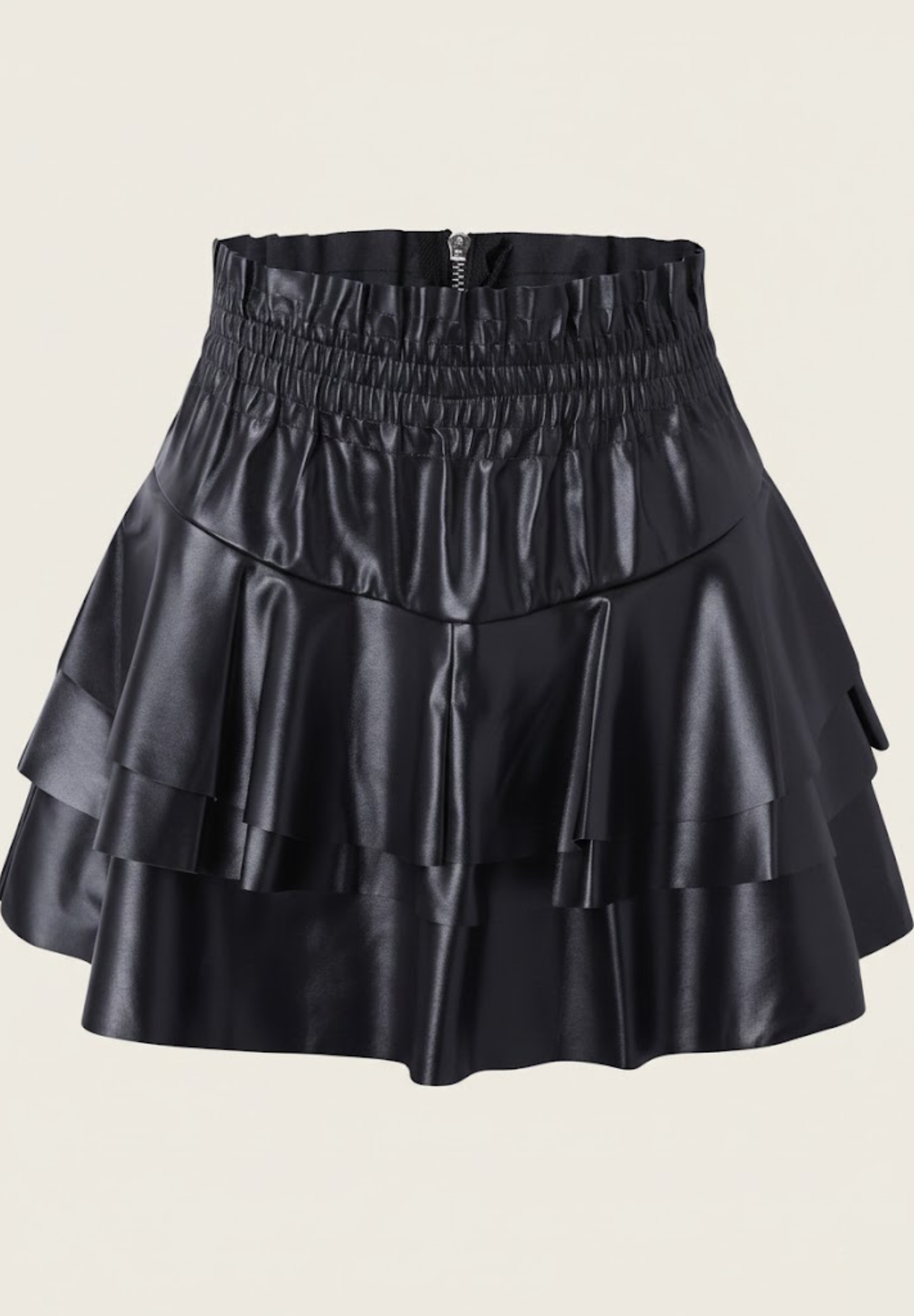 Jupe plissée courte en cuir PLISSÉA