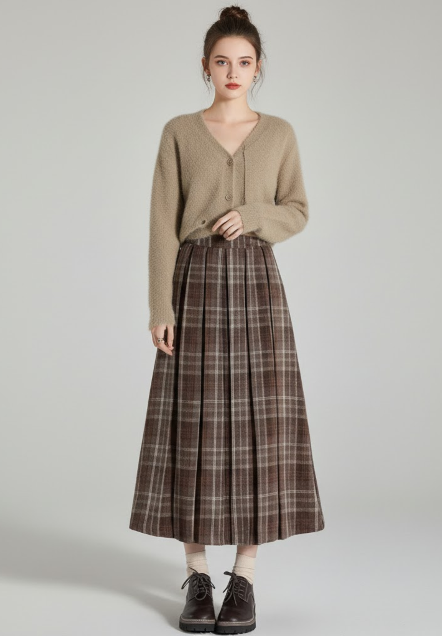 Jupe laine femme plissée