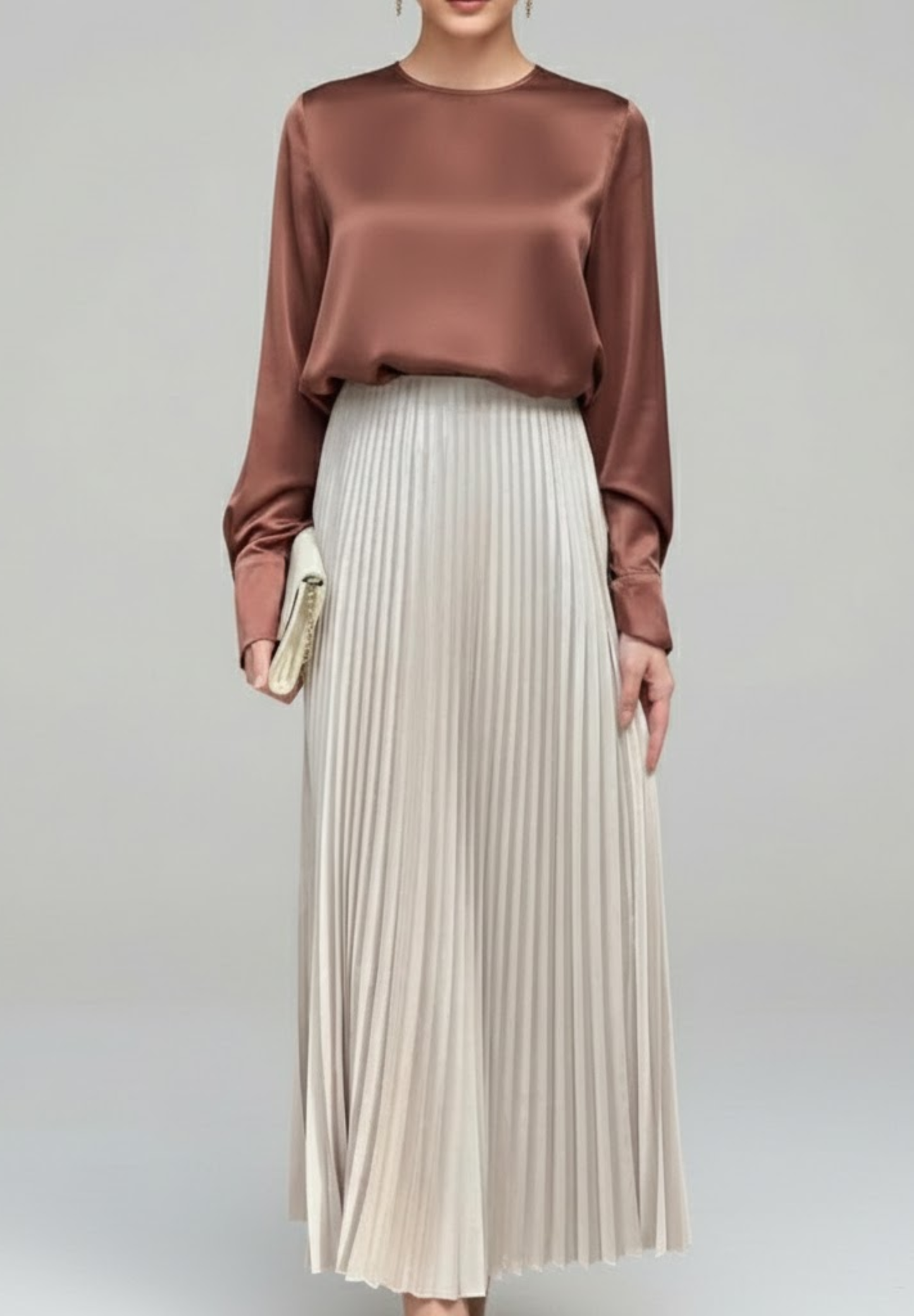 Jupe mi longue plissée