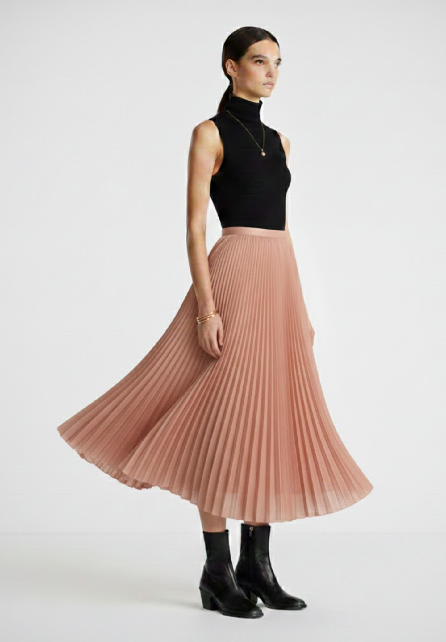 jupe longue plissée femme