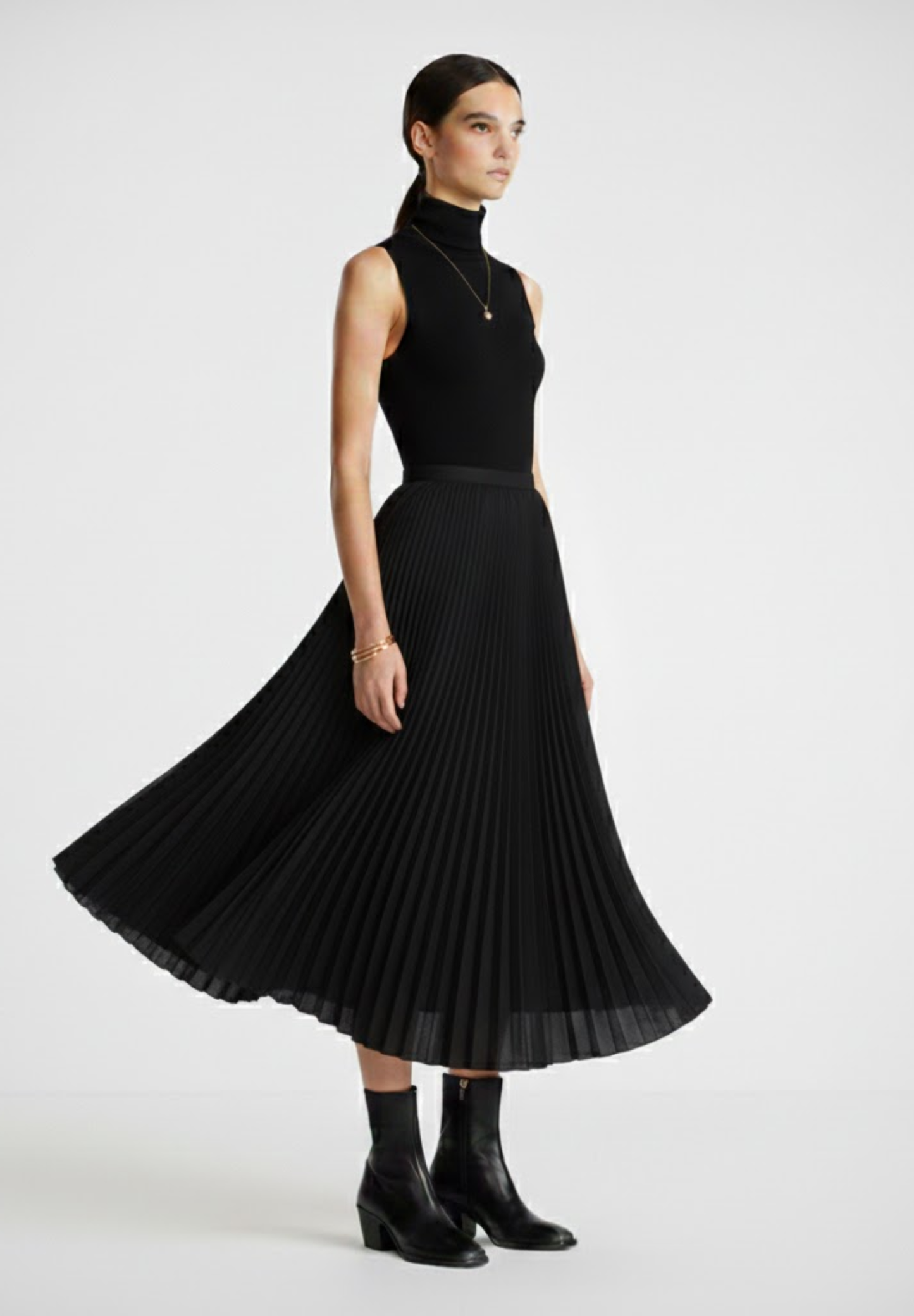 jupe longue plissée femme