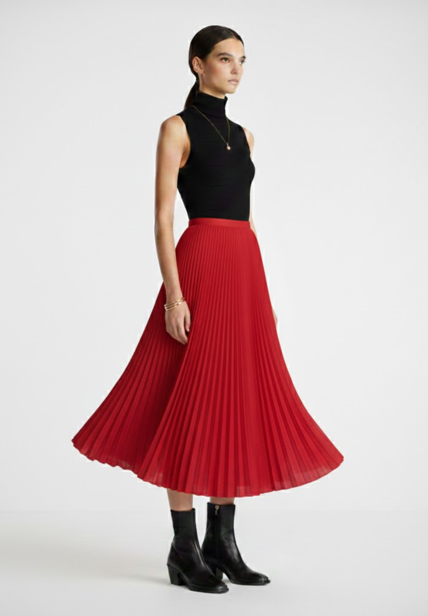 jupe longue plissée femme