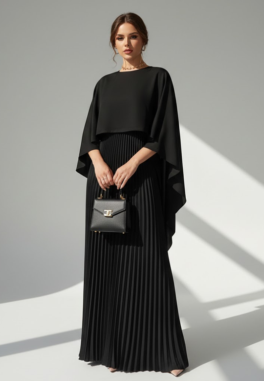 Élégante robe asymétrique plissée