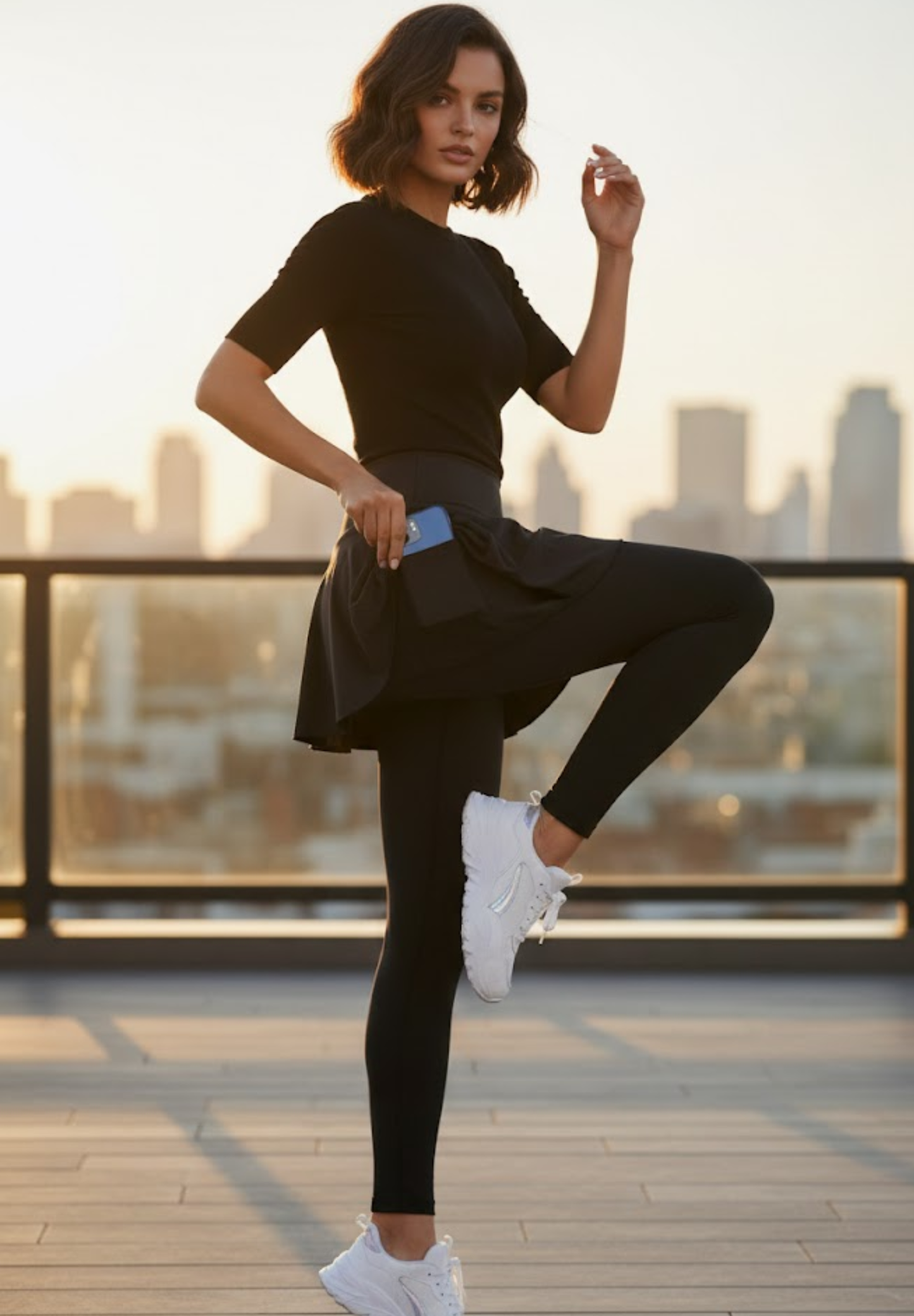 Jupe-short de golf, tennis plissée