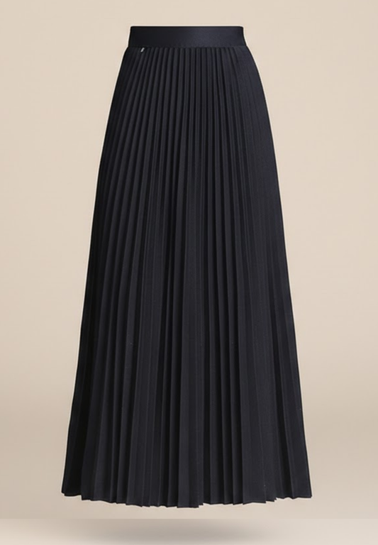 Jupe midi plissée en laine