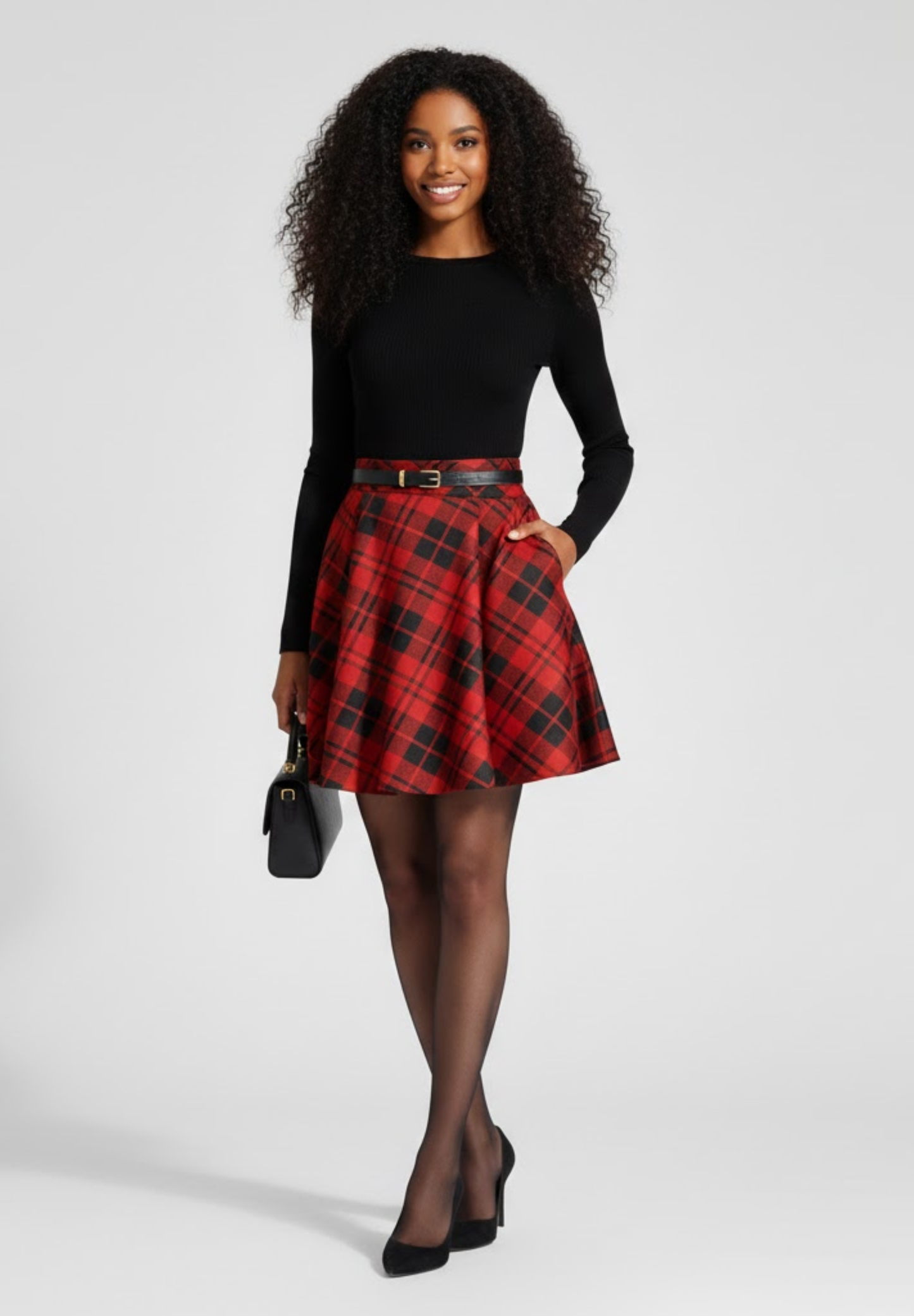 Jupe courte plissé à carreaux