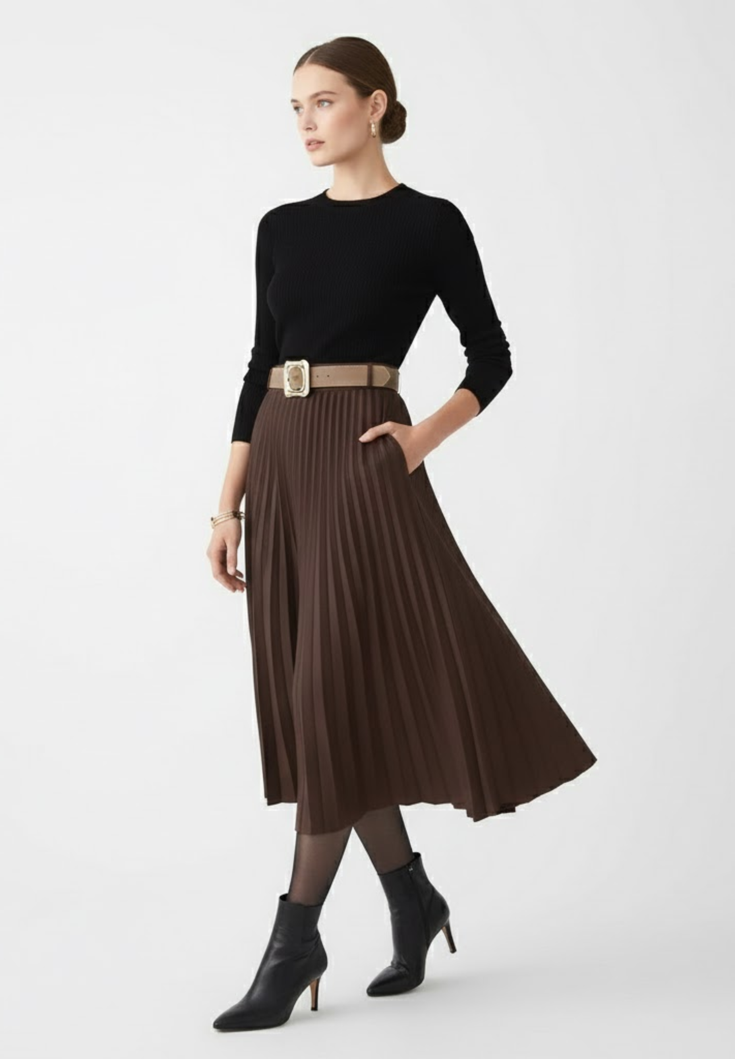 Jupe midi plissée