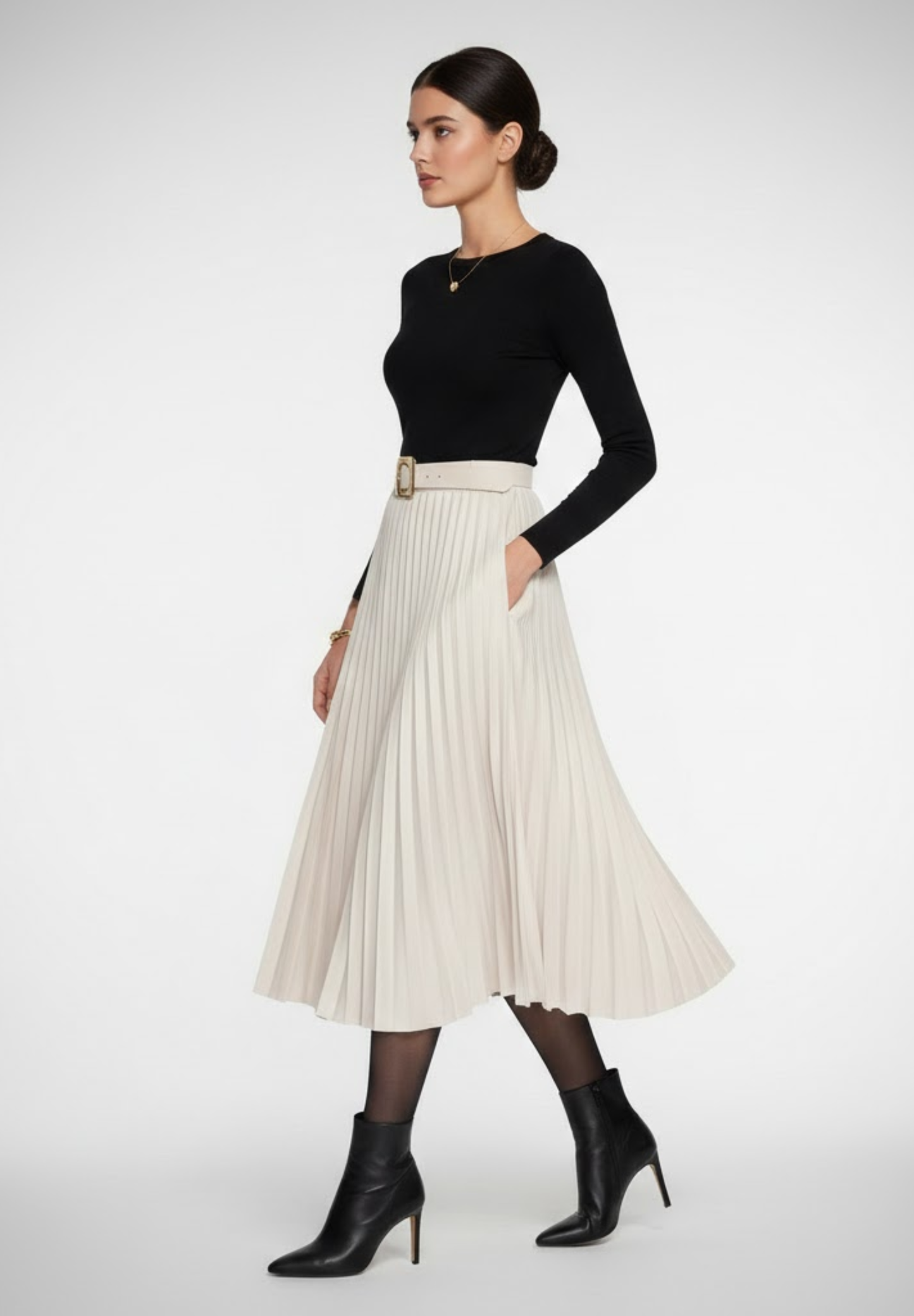 Jupe midi plissée