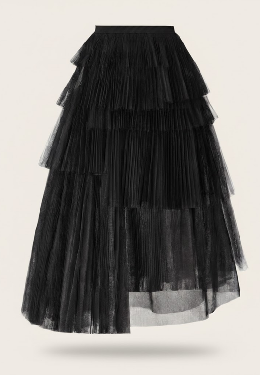 Robe mi-longue  jupe plissée