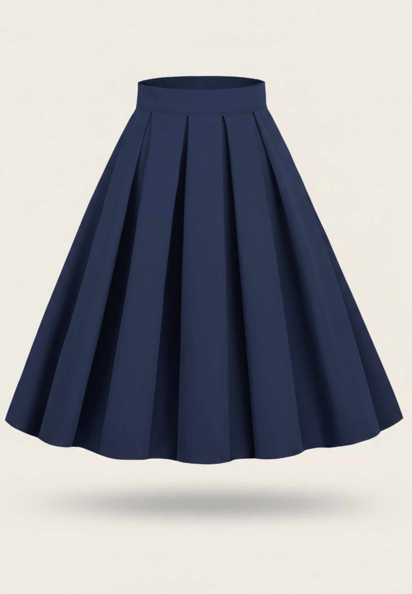 Jupe midi plissée rétro avec silhouette trapèze