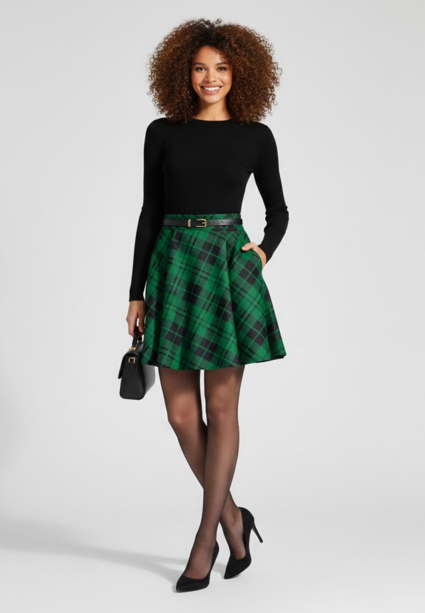 Jupe plissée carreaux modèle #CHIC