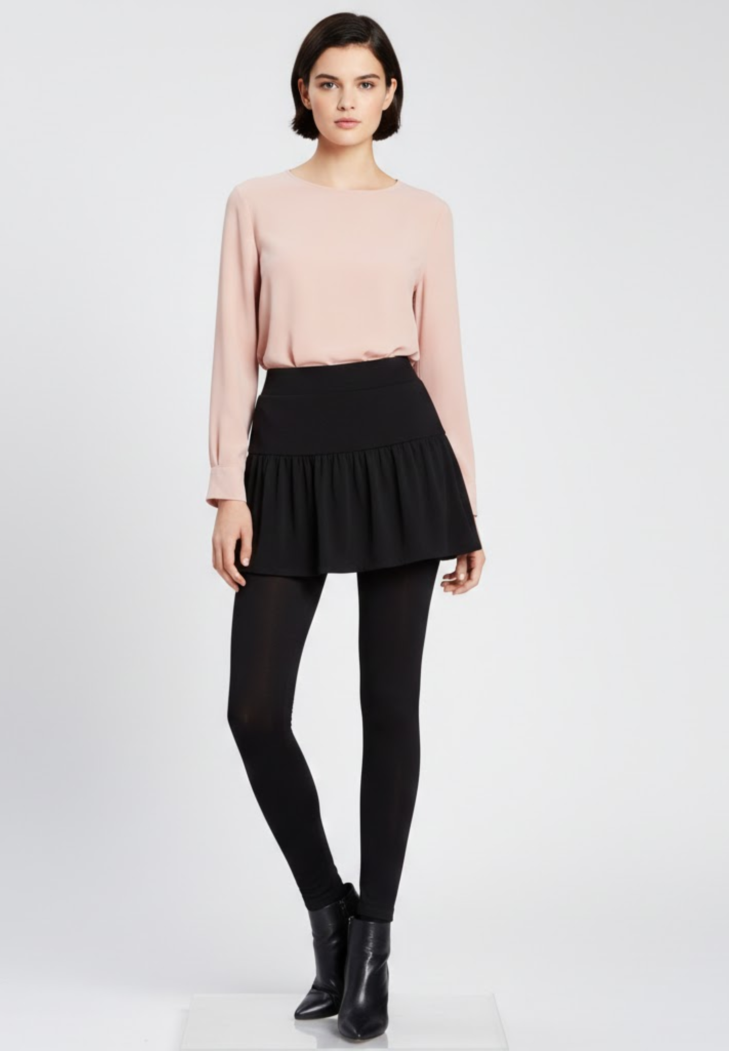 Jupe plissée chauds en peluche avec Leggings