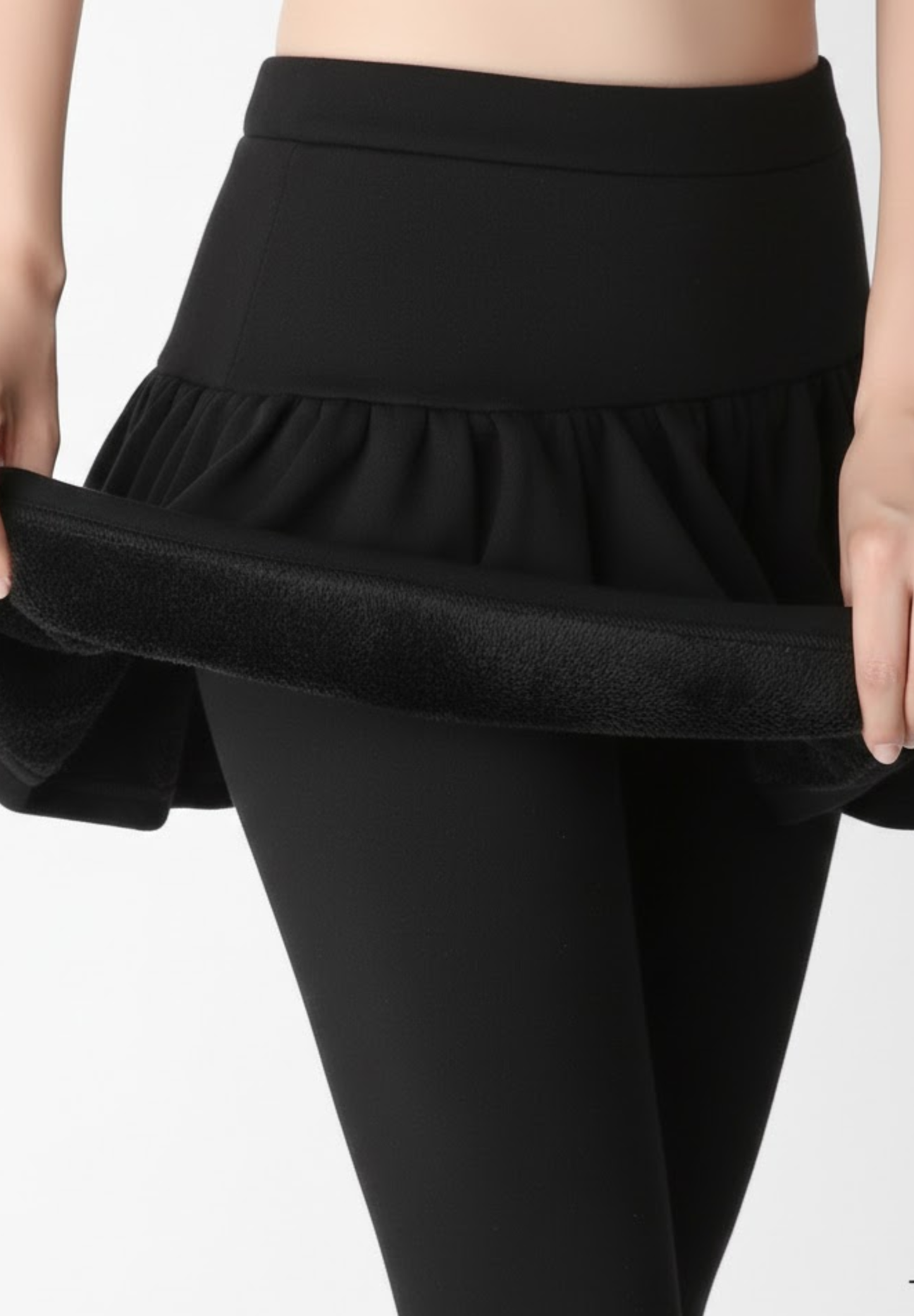 Jupe plissée chauds en peluche avec Leggings