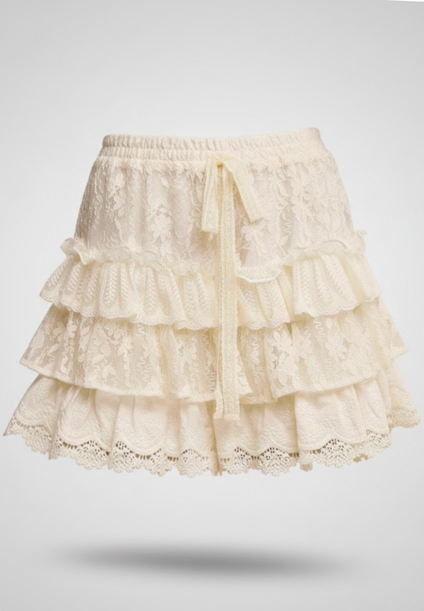 Jupe plissée en dentelle