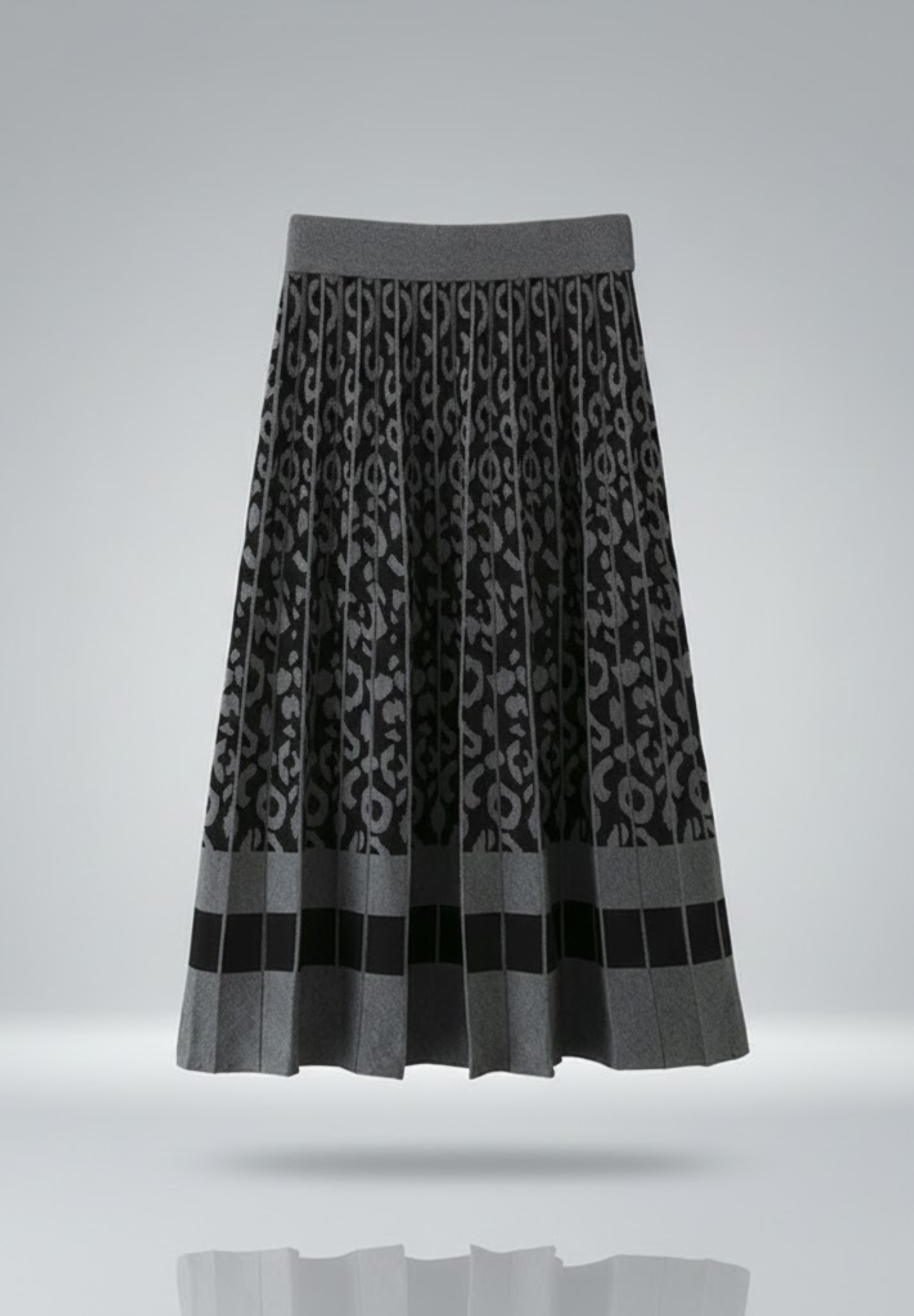 Jupe plissée en maille pour femme, coupe trapèze