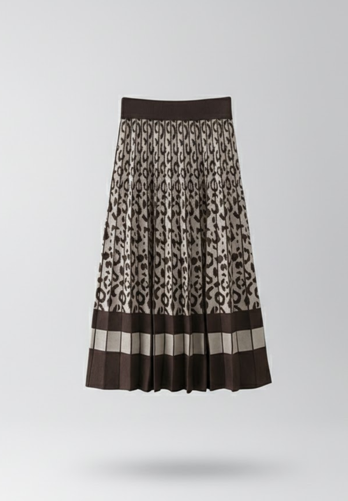 Jupe plissée en maille pour femme, coupe trapèze