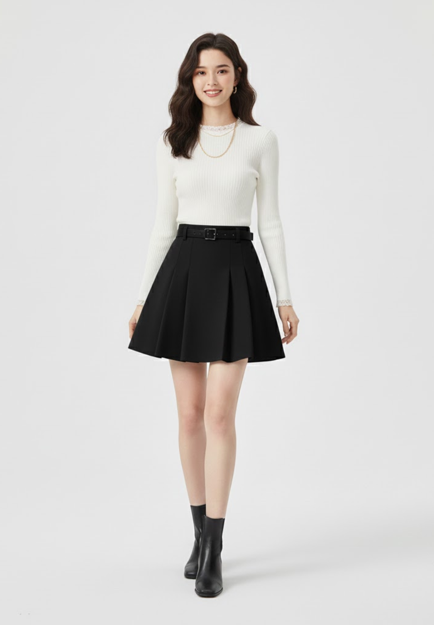 Mini-jupe plissée édition #Ceinture