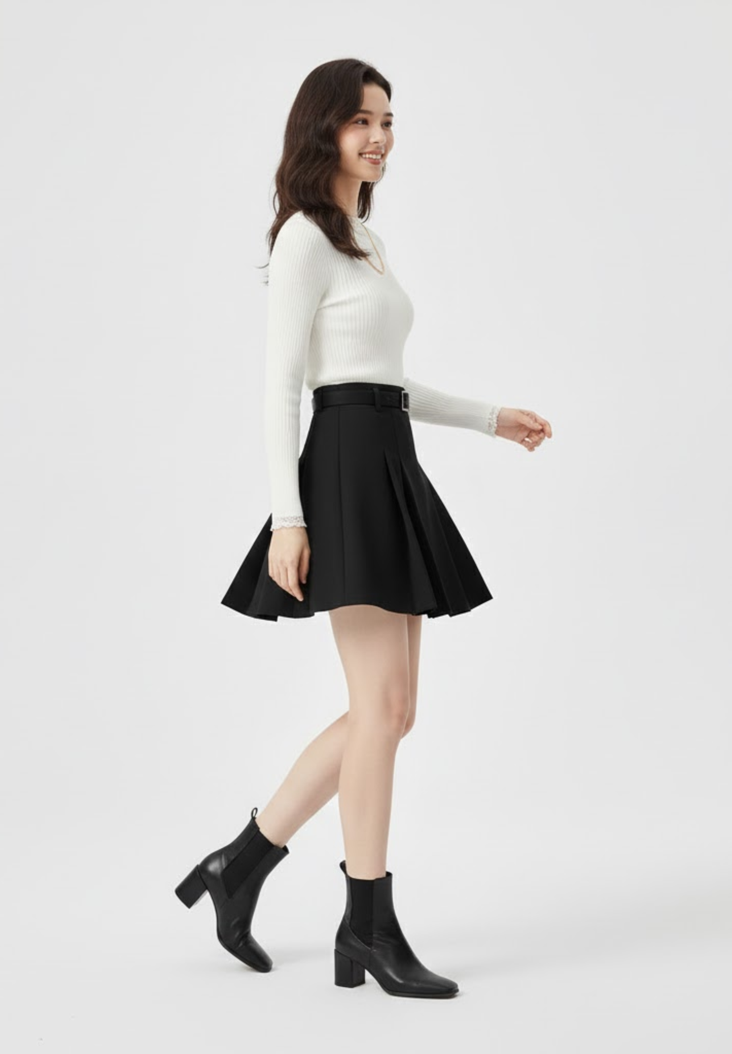 Mini-jupe plissée édition #Ceinture