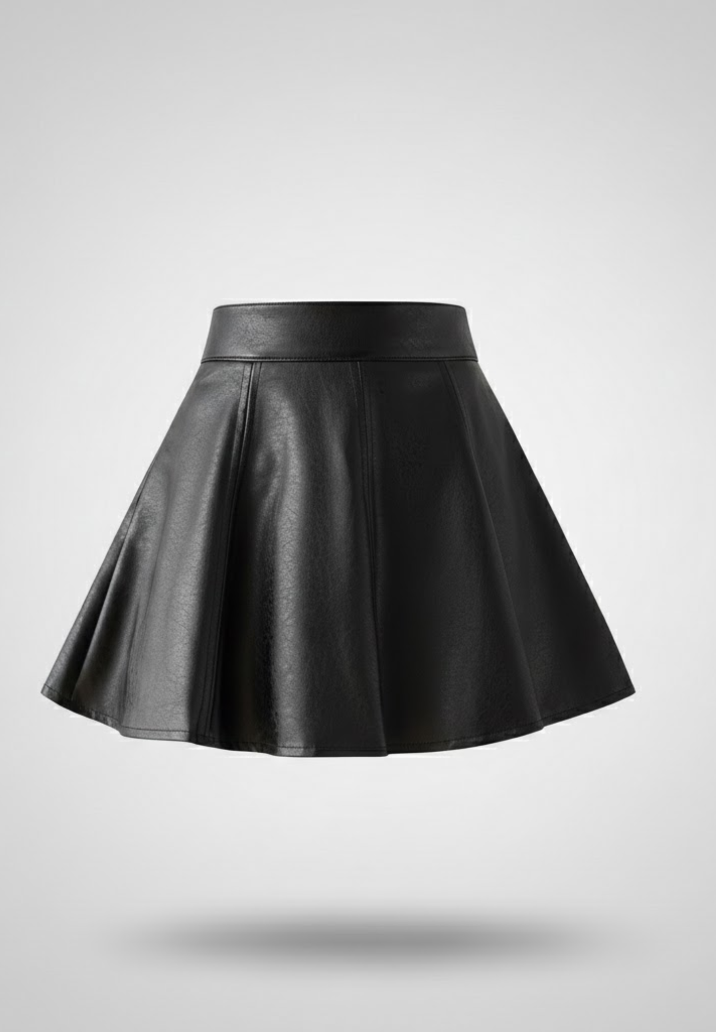 Jupe courte plissée femme en cuir