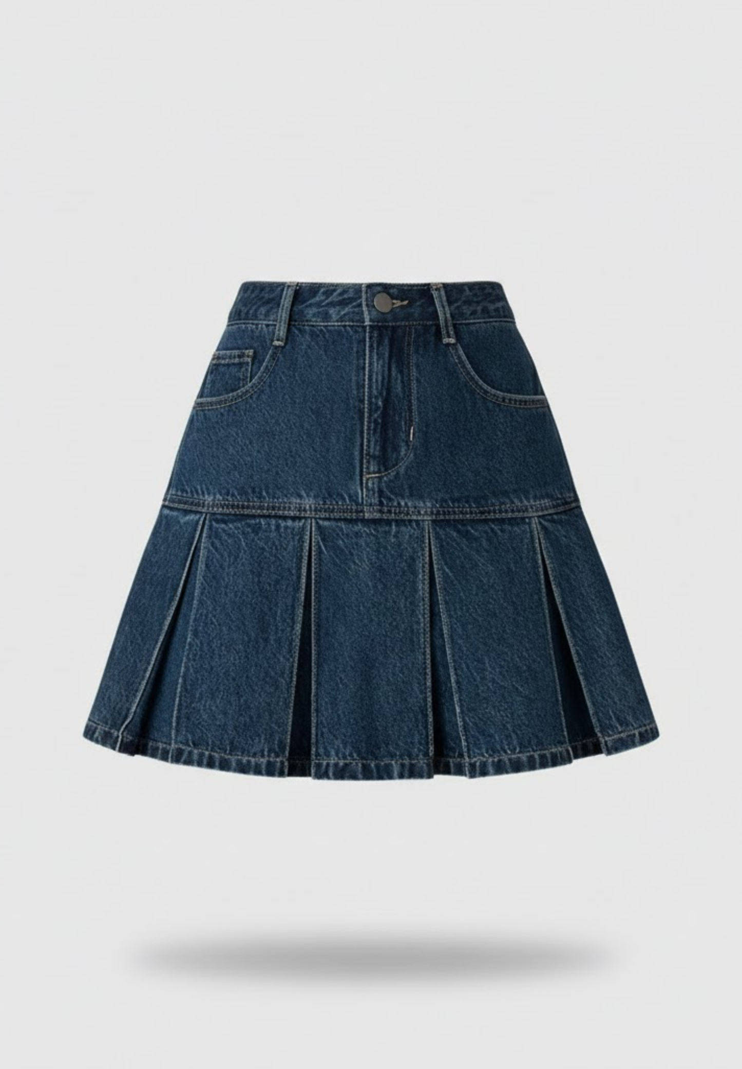Mini jupe plissée en jean