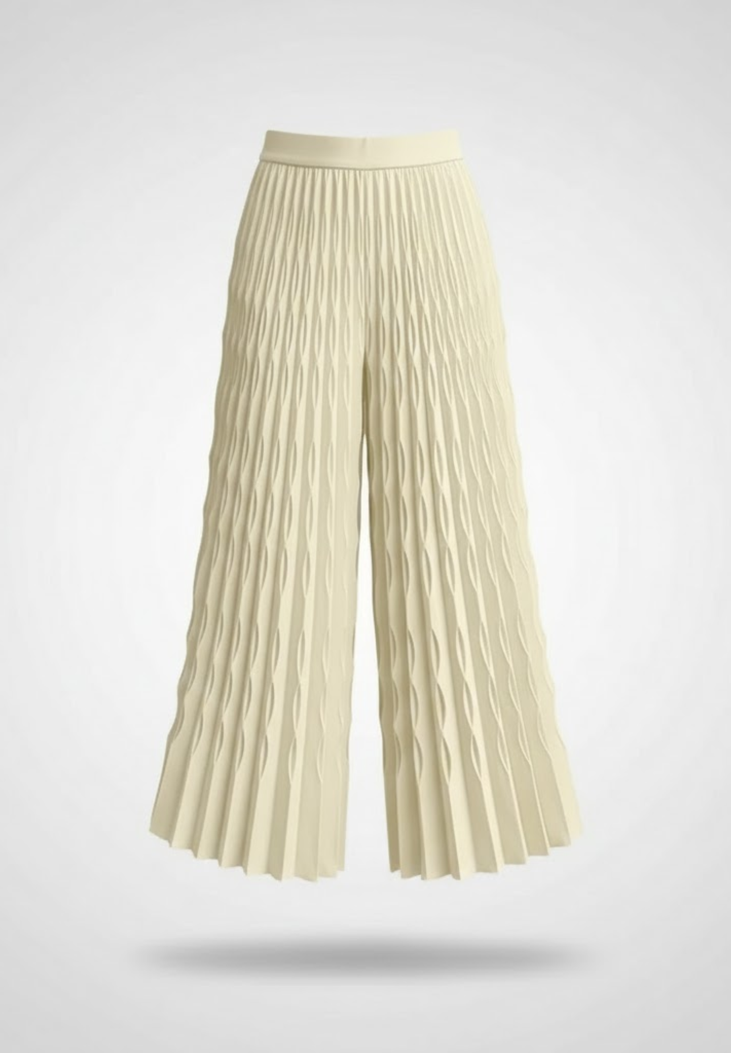 Pantalon large à taille élastique plissé modèle #CHIC