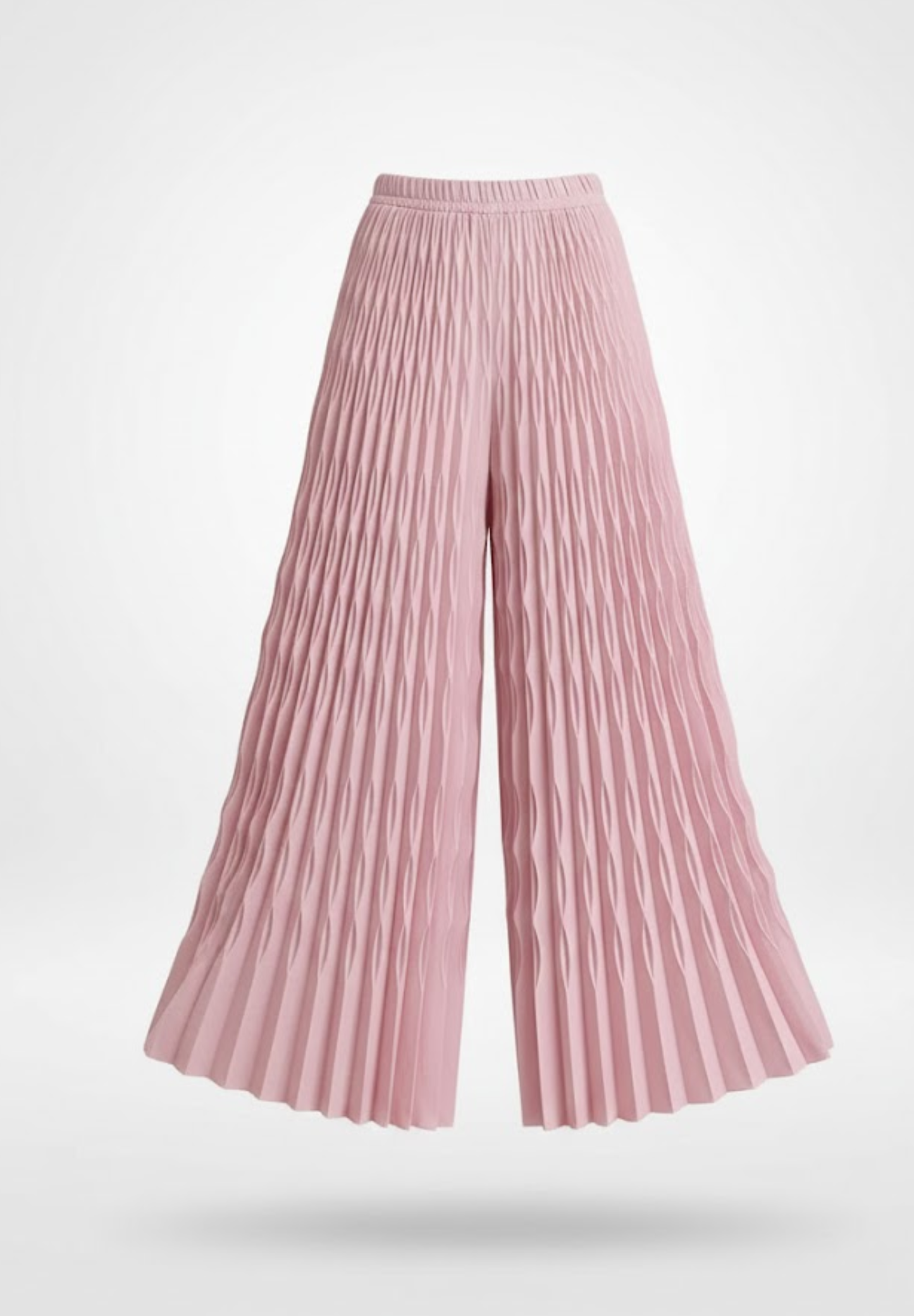 Pantalon large à taille élastique plissé modèle #CHIC