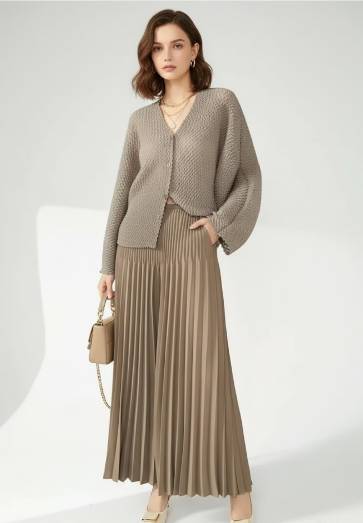 Pantalon long plissée décontracté