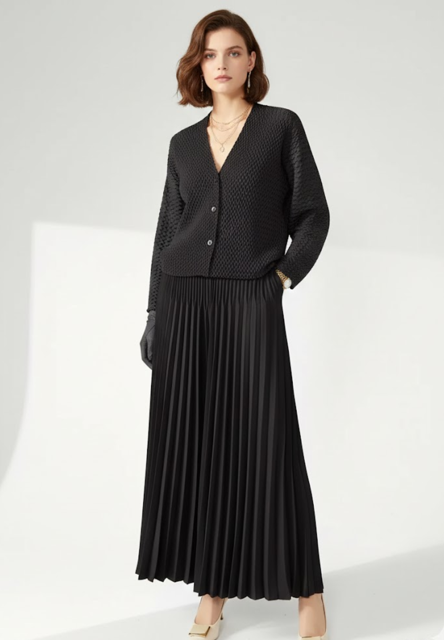 Pantalon long plissée décontracté