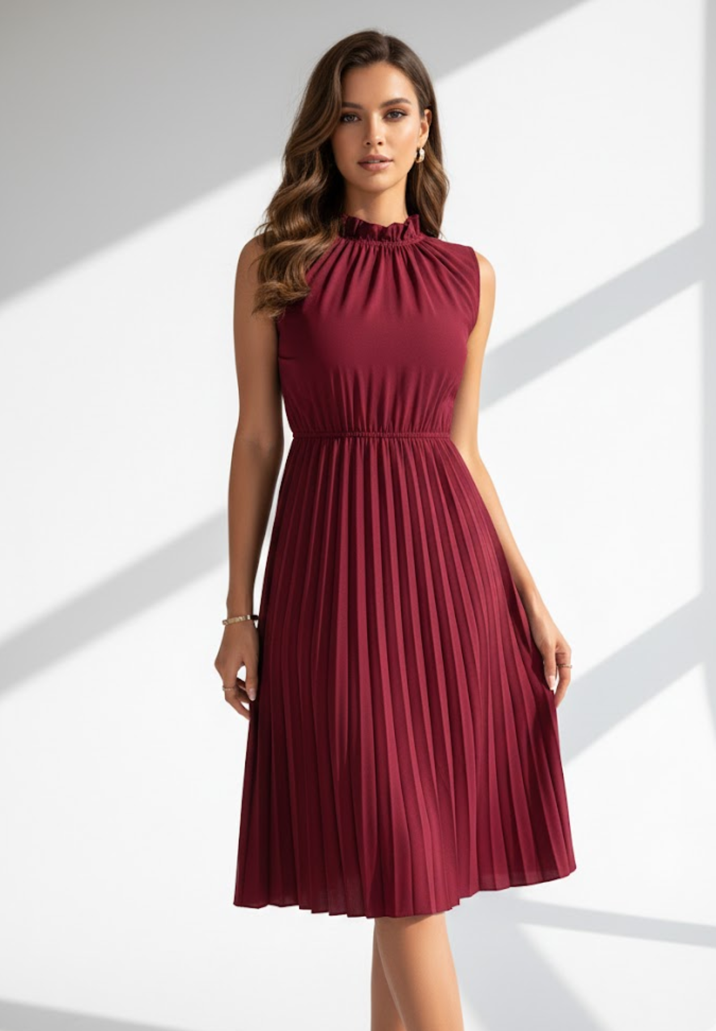 Robe d'été décontractée plissée