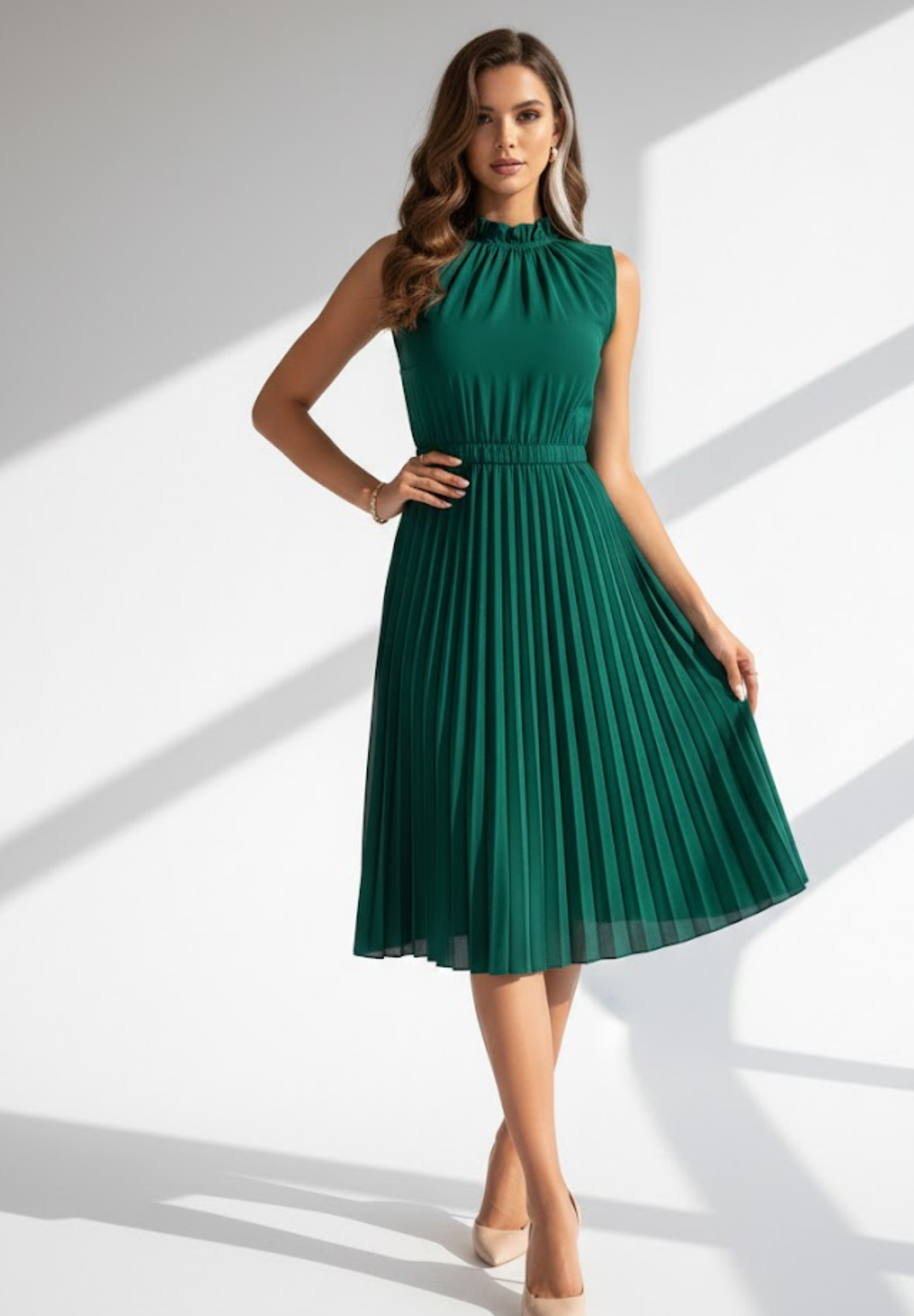 Robe d'été décontractée plissée