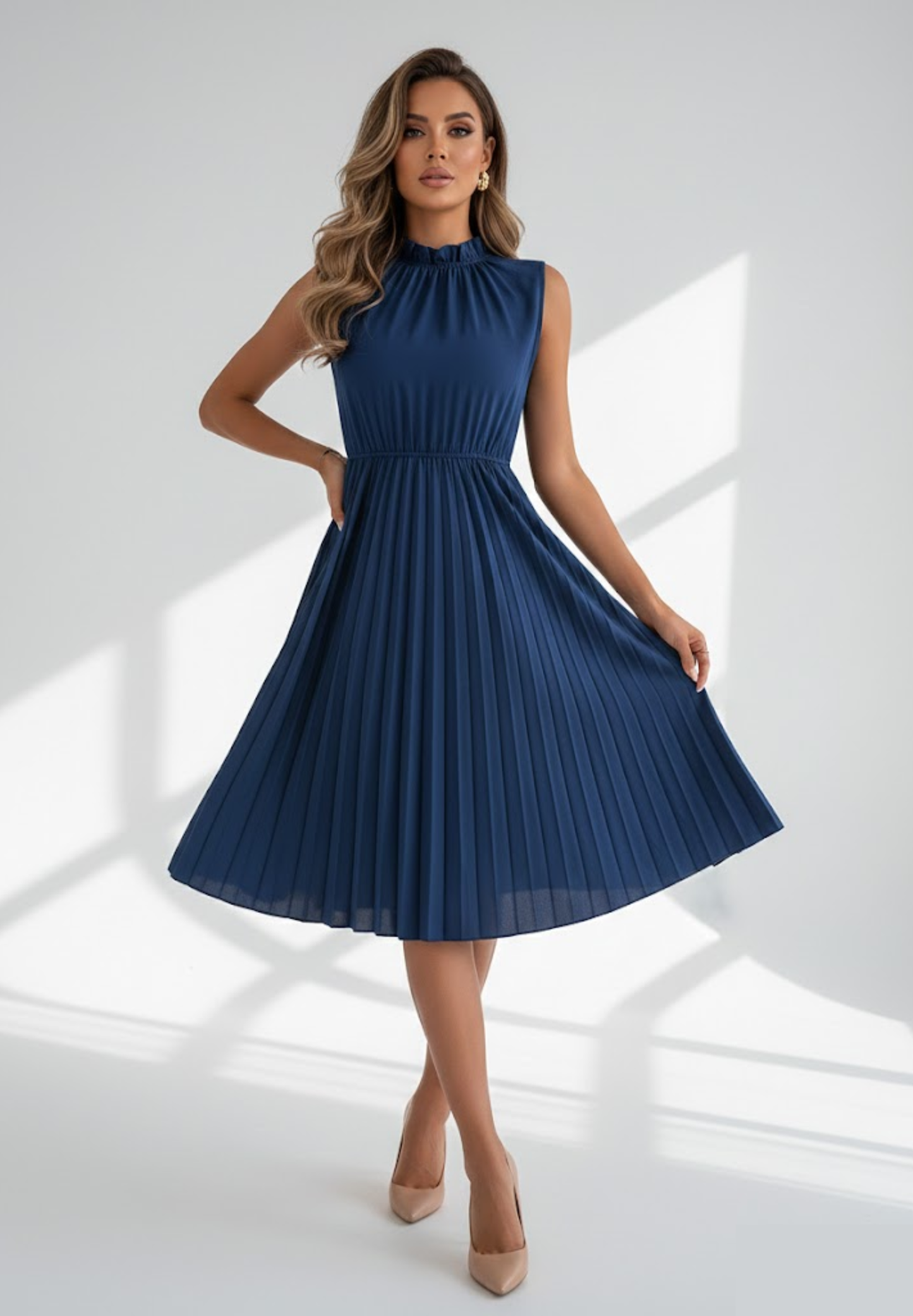 Robe d'été décontractée plissée