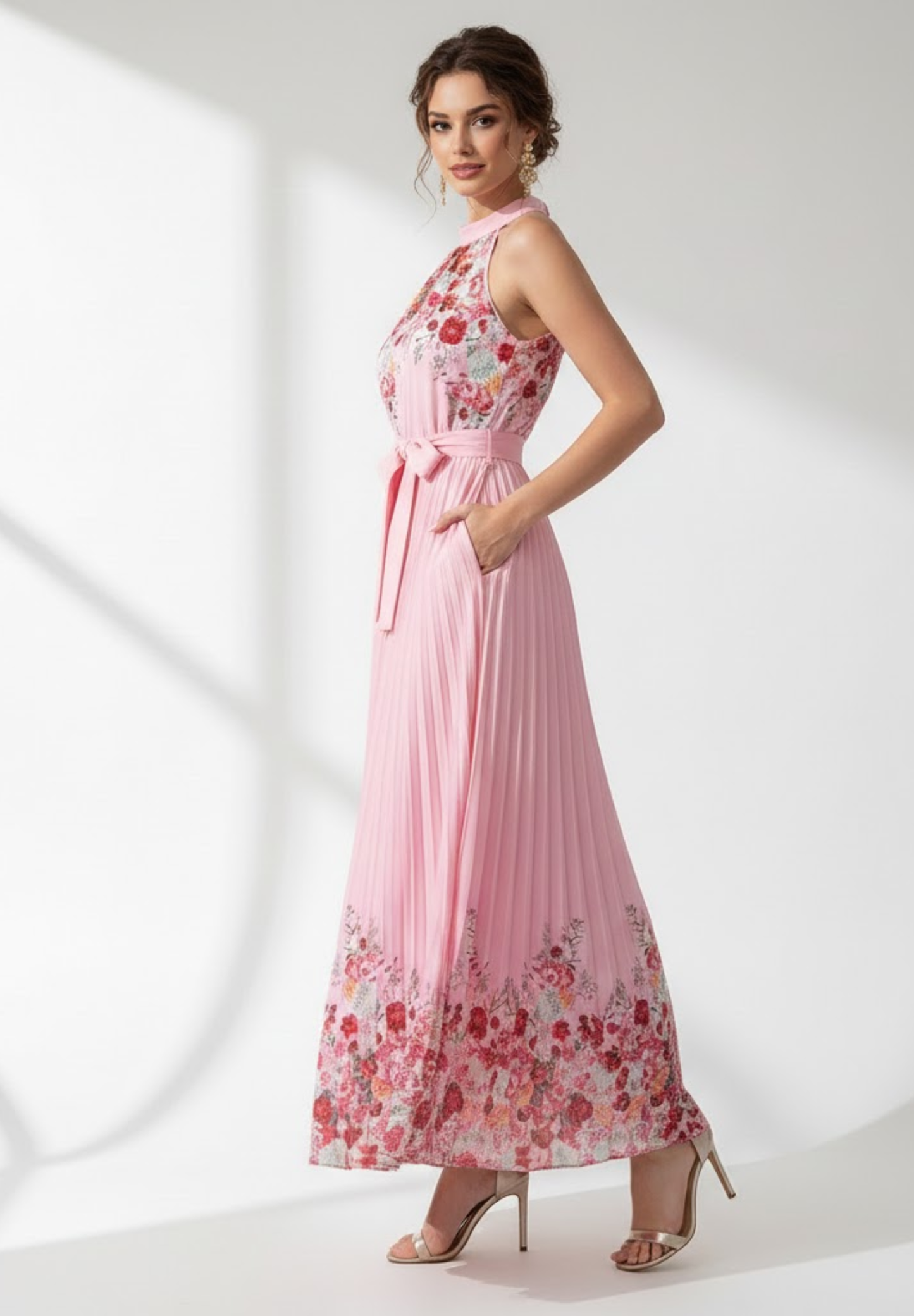 Robe de maternité plissée