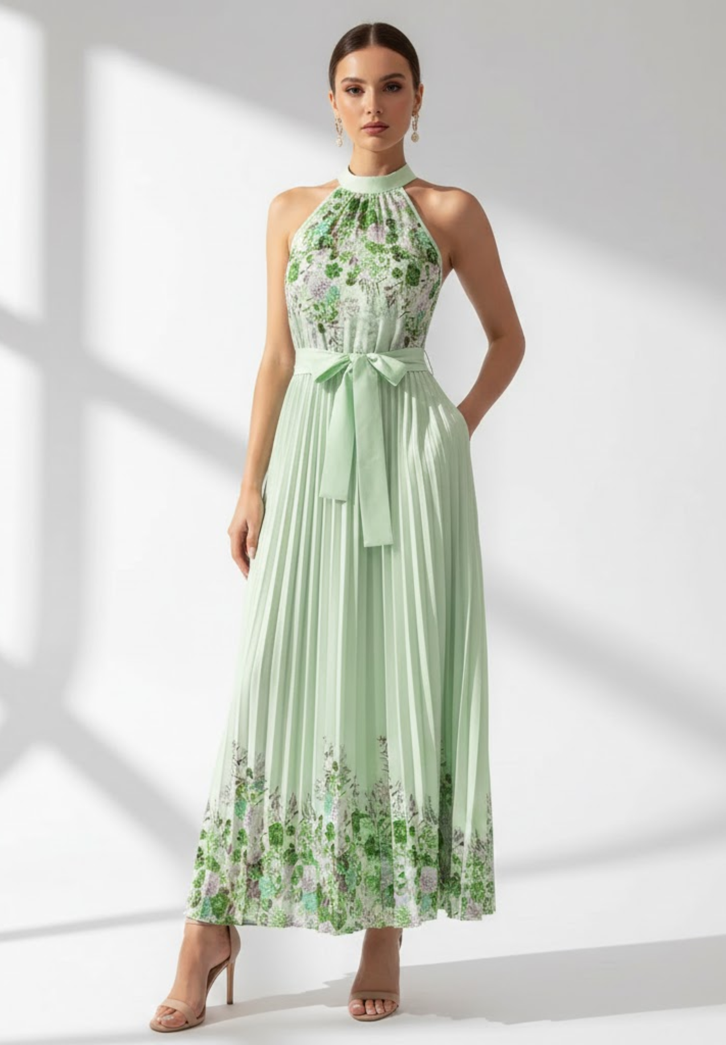 Robe de maternité plissée