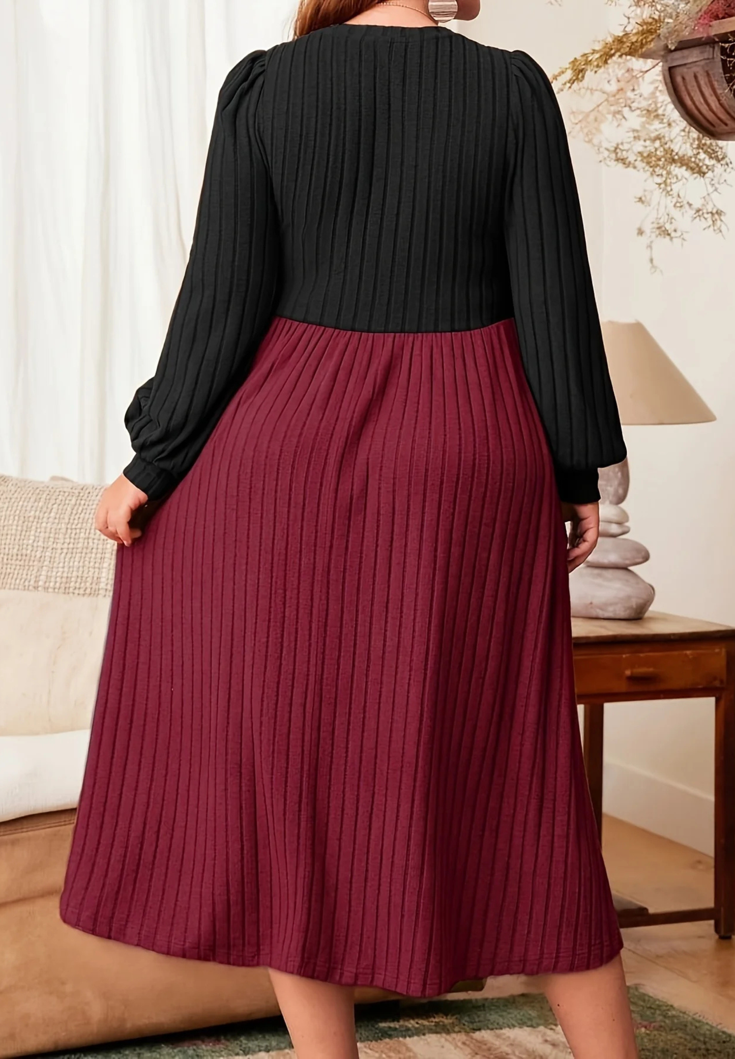 Robe plissée grande taille