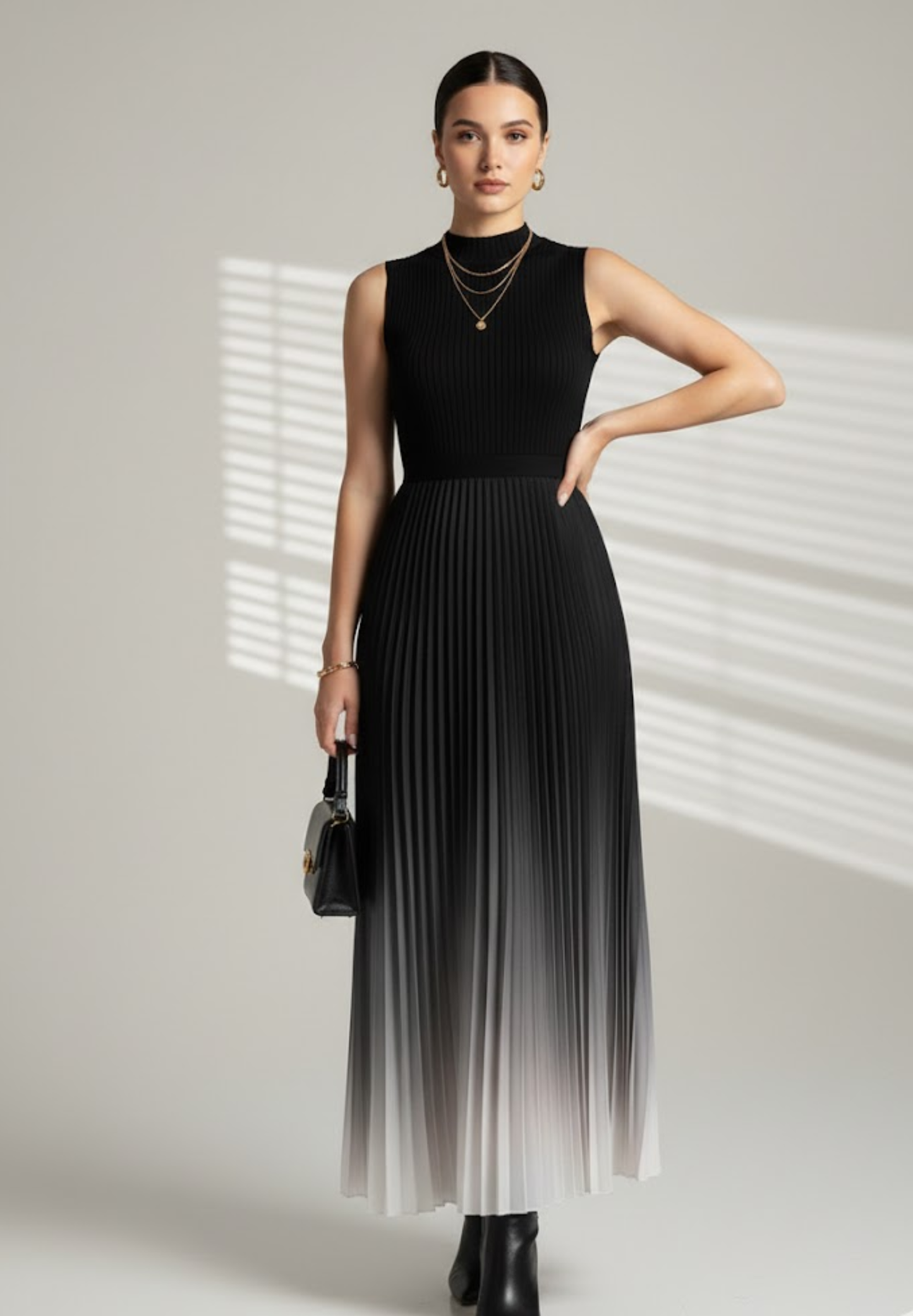 Robe sans manche confortable plissée