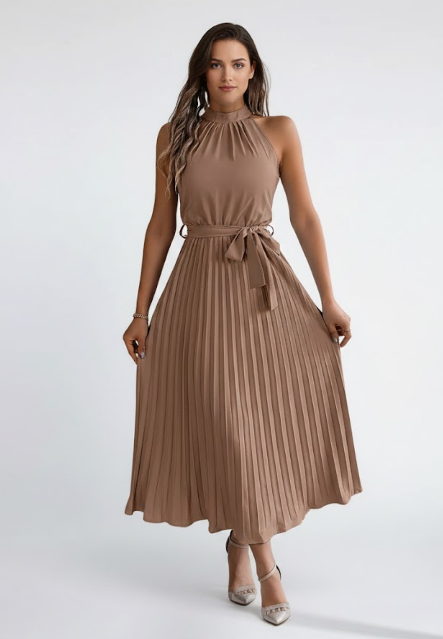 Robes mi-longues plissée