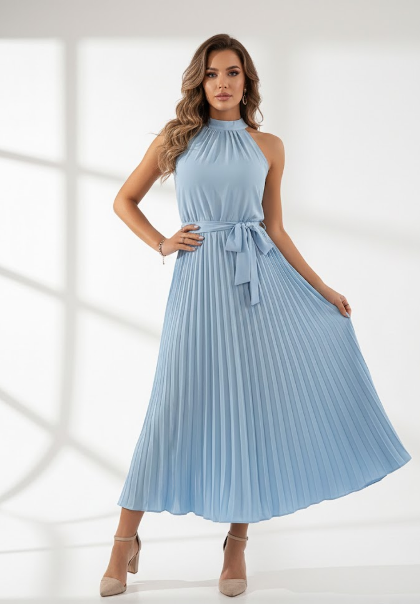 Robes mi-longues plissée