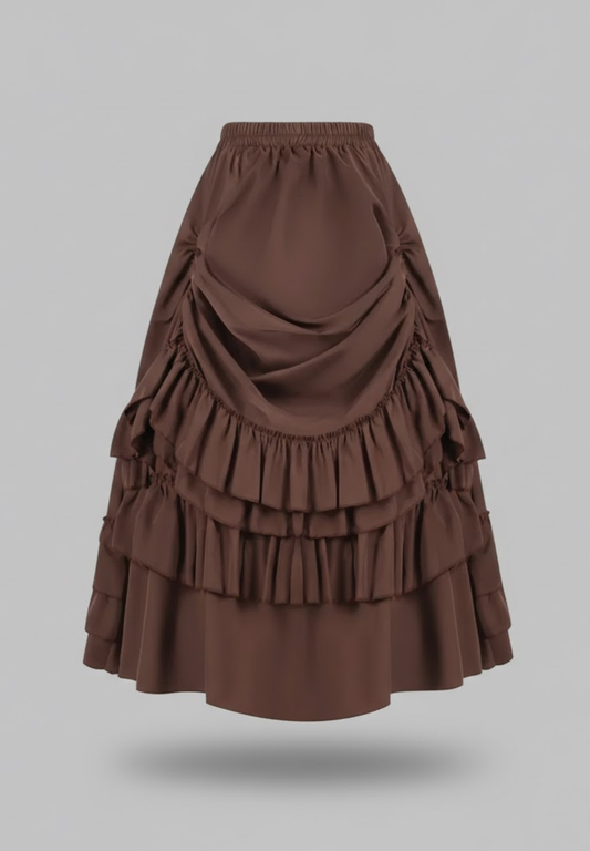 Jupe crayon taille haute plissée