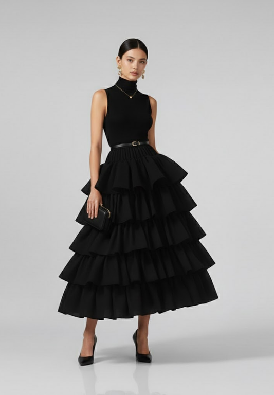 Jupe longue plissée édition bal | mariage