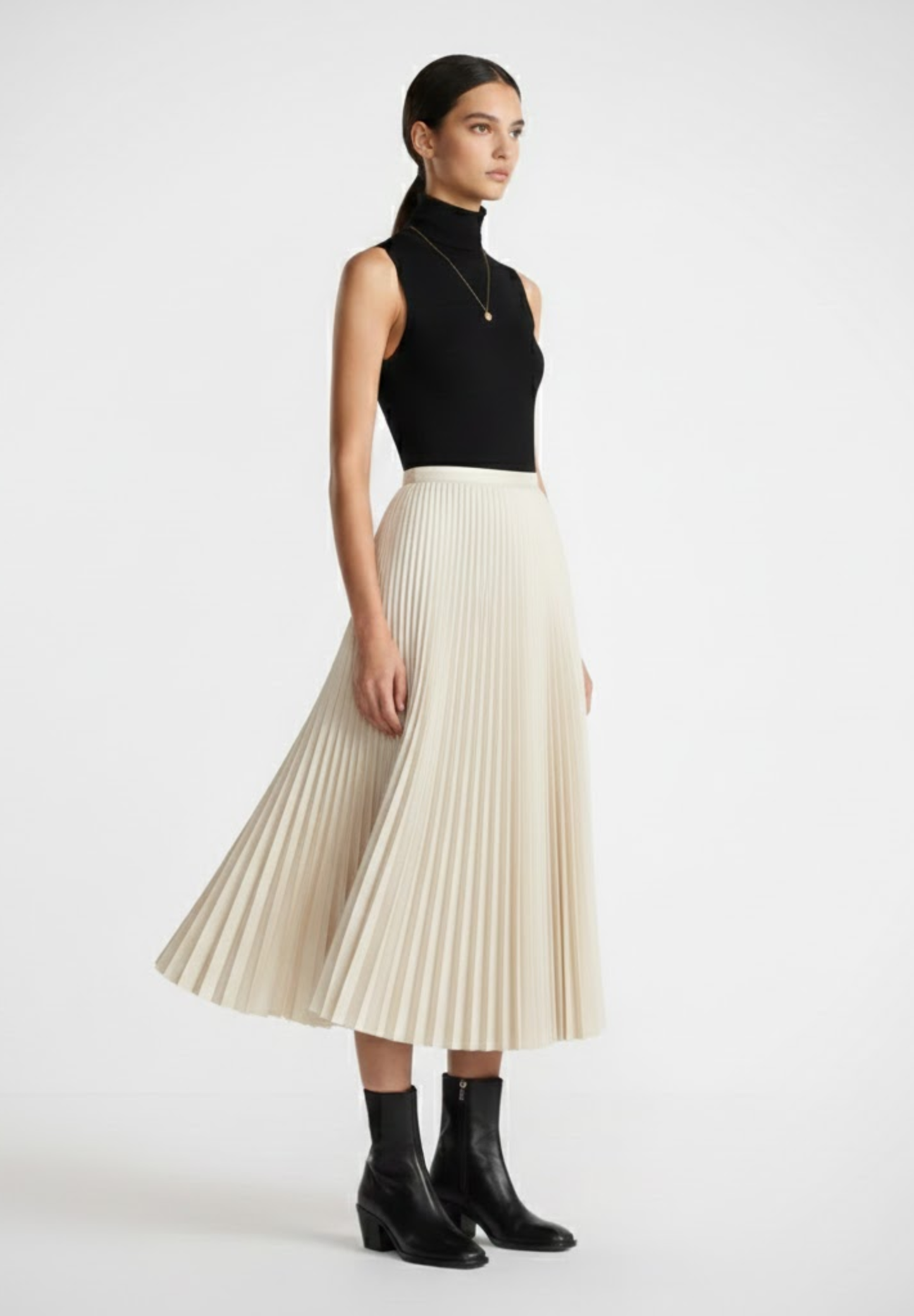 Jupe mi longue plissée