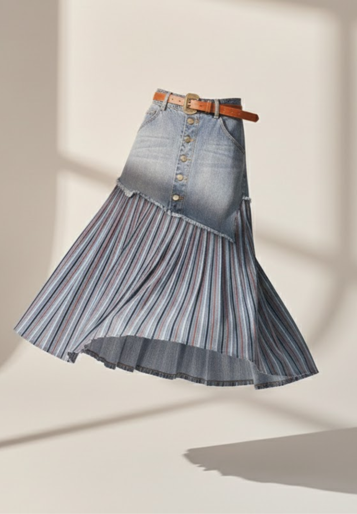 Jupe en jean plissée