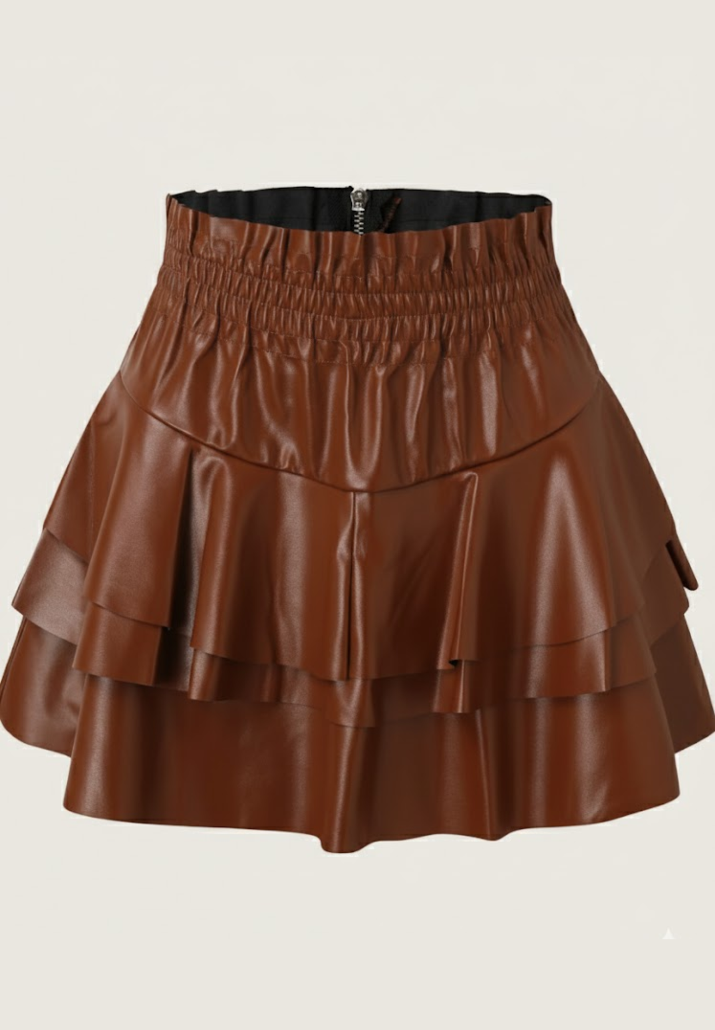 Jupe plissée courte en cuir PLISSÉA