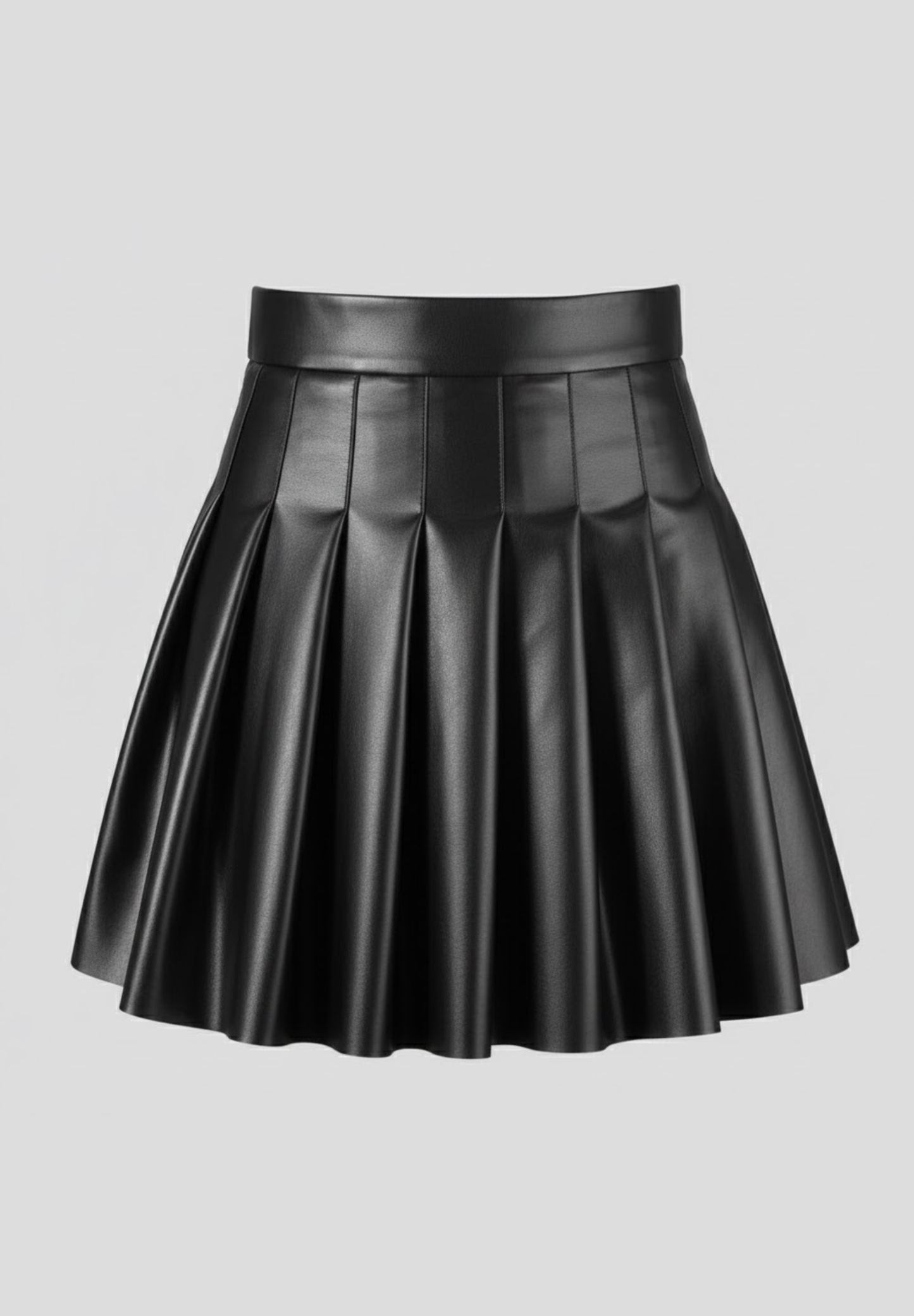 Jupe short plissée en cuir PLISSÉA