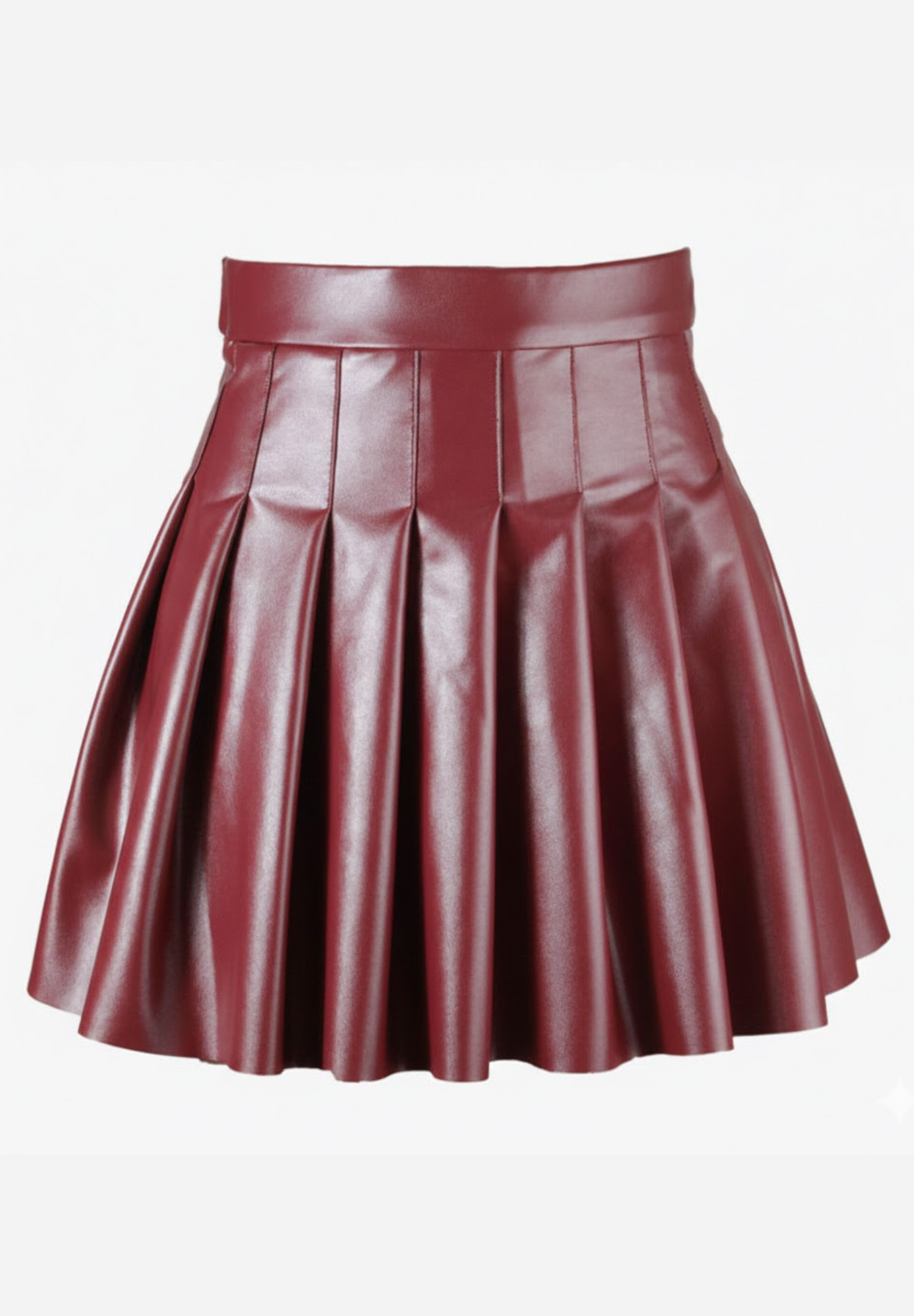 Jupe short plissée en cuir PLISSÉA