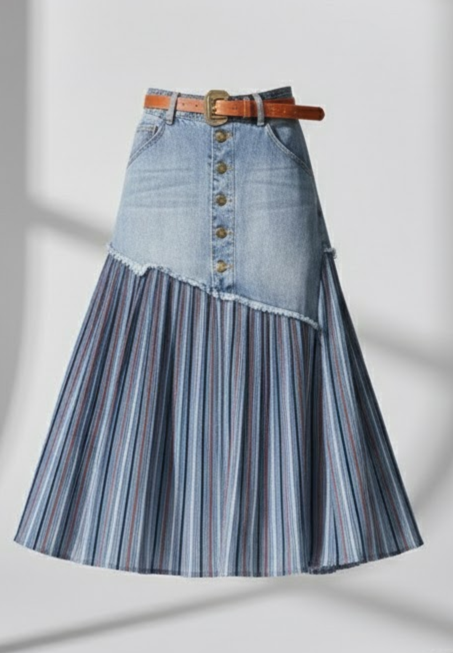 Jupe en jean plissée