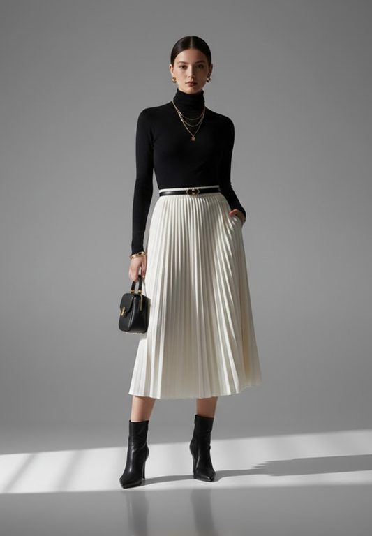 Jupe en cuir plissée