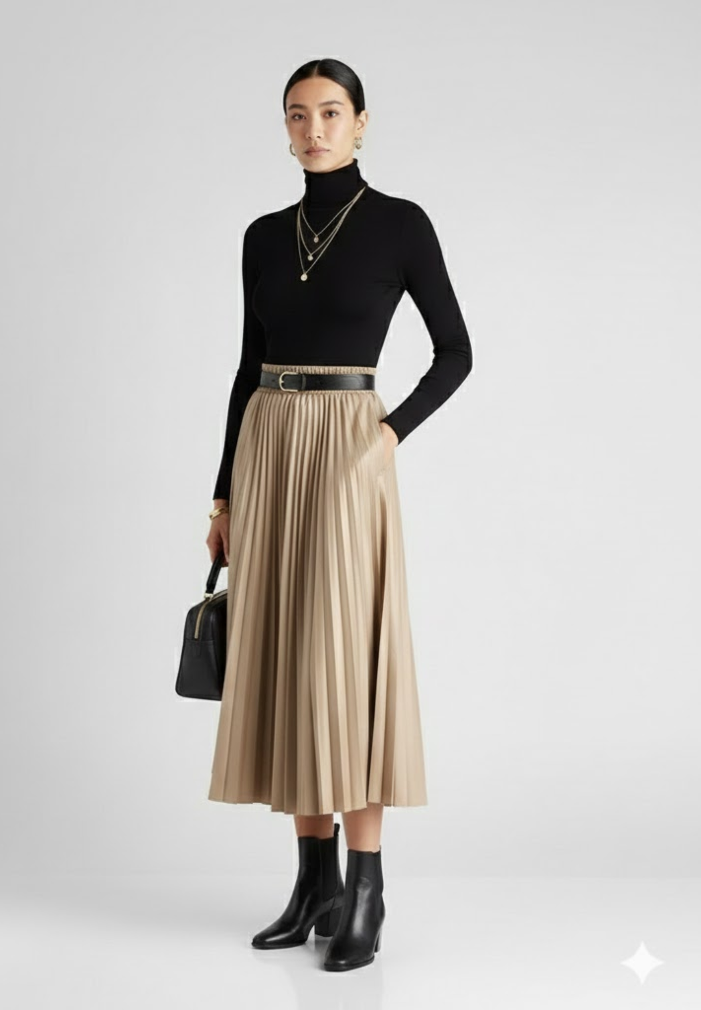 Jupe en cuir plissée